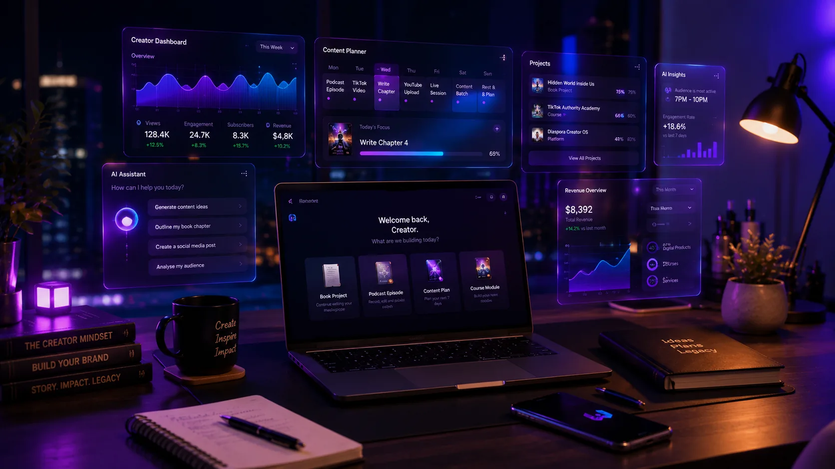 Hello World Studio creator dashboard and digital production system