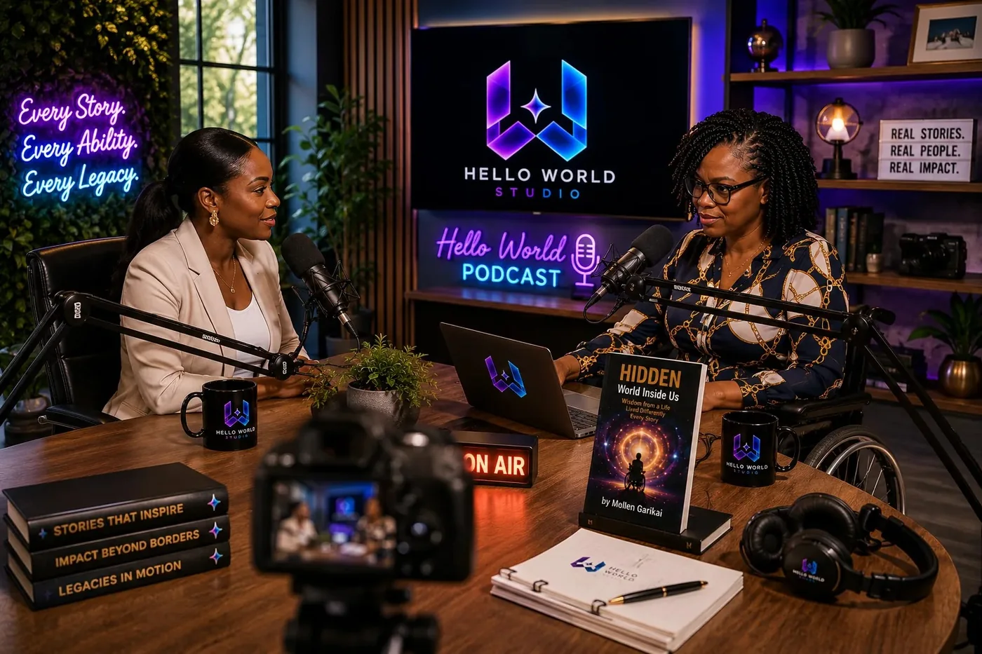 Hello World Podcast interview in a premium studio